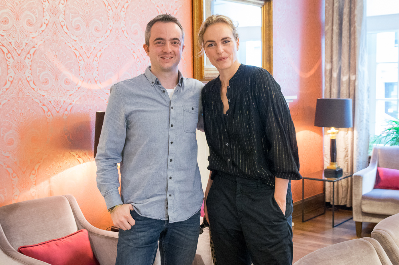 Markus Hörster mit Schauspielerin Nina Hoss auf dem 31. Internationalen Filmfestival Braunschweig