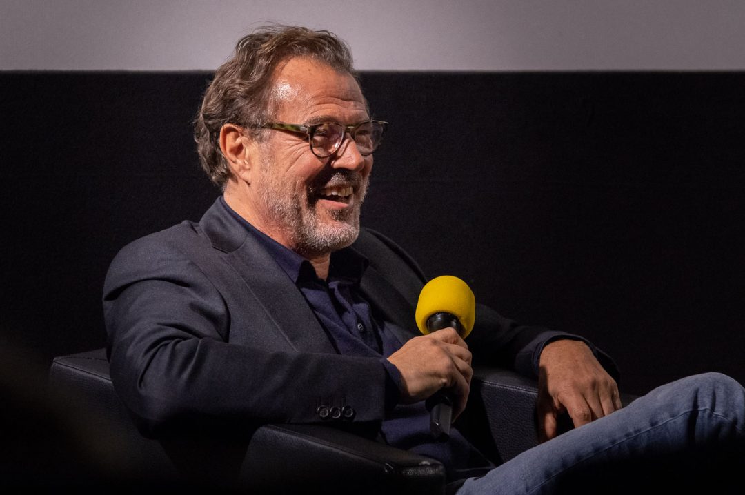 Sebastian Koch beim Filmgespräch mit Filmkritiker Daniel Kothenschulte im ASTOR Filmtheater Braunschweig. Foto: Markus Hörster